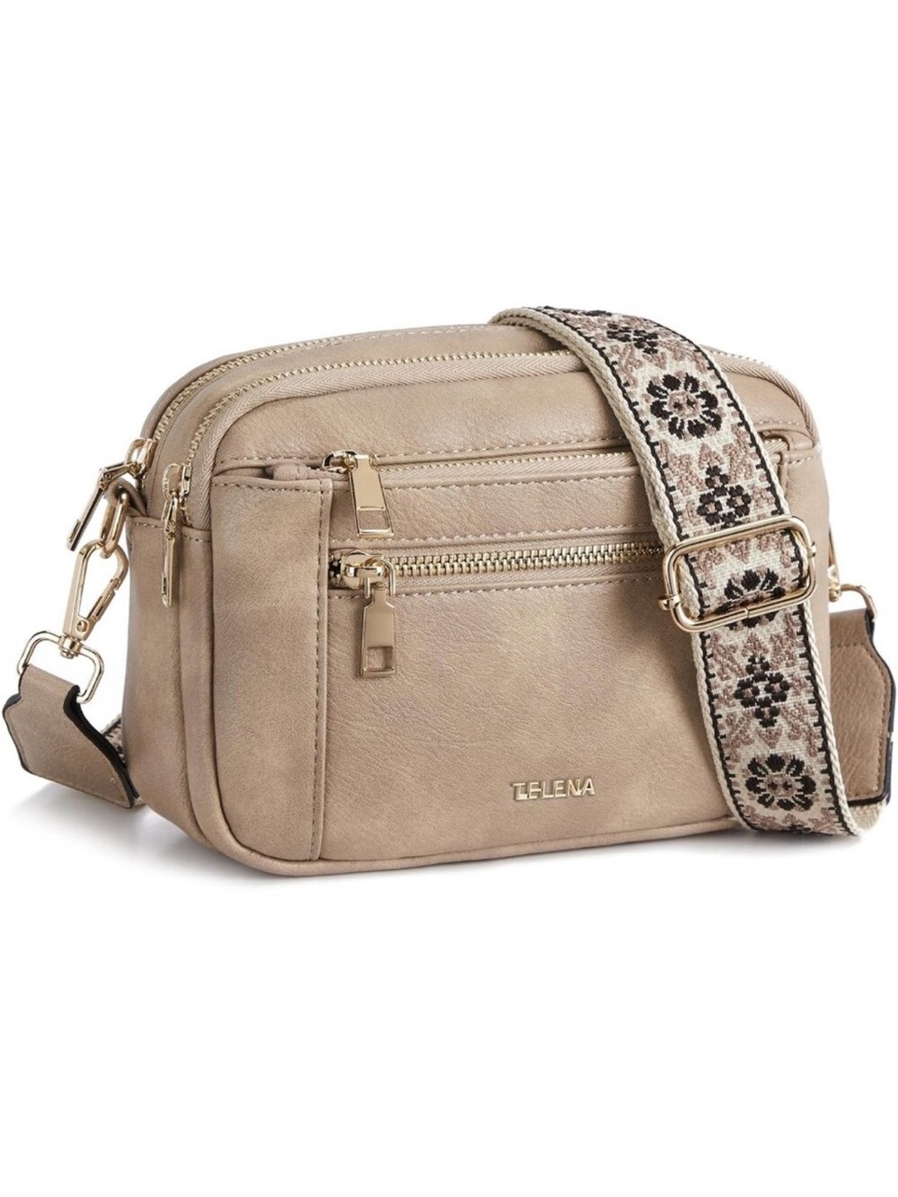 Telena Taupe Crossbody Bag